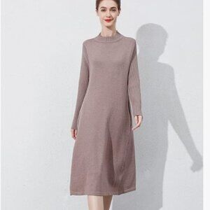 Minibee Women's Long Sleeve Sweater Dresses Pullover Casual Turtleneck Knit Swea